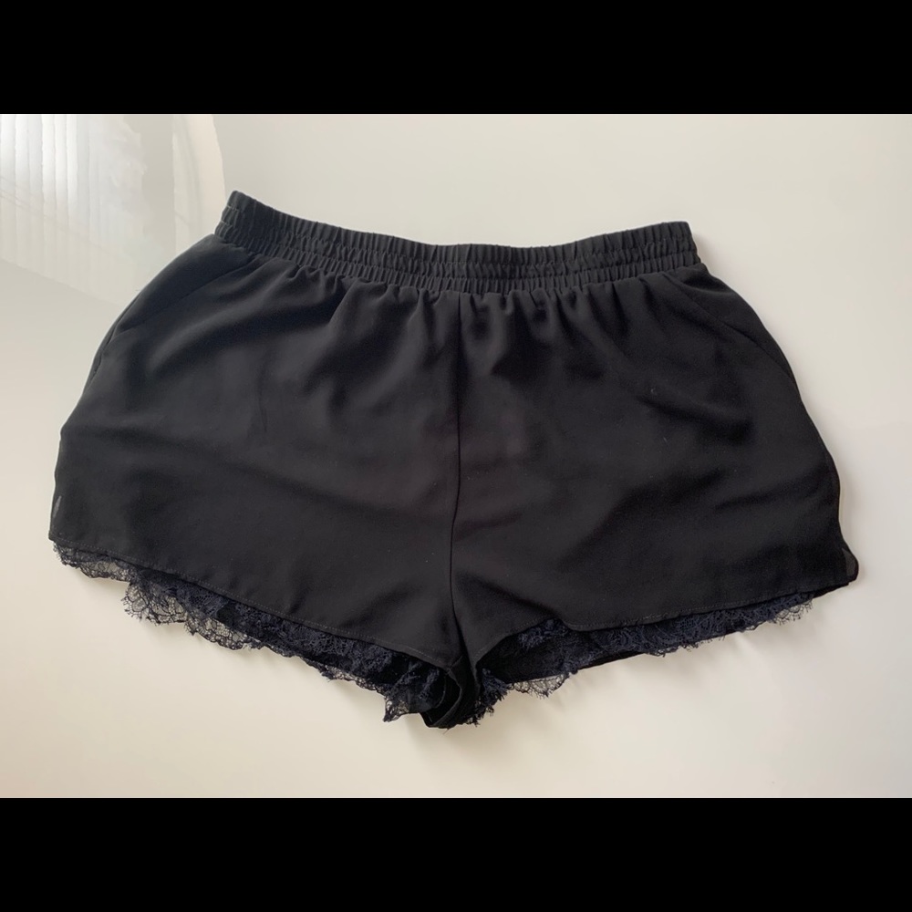 Black Lace Detail Shorts :)
